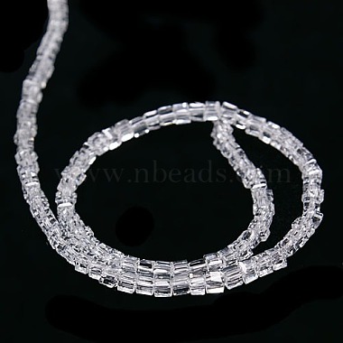 Transparent Cube Shaped Crystal Glass Beads Strands(X-GLAA-F012-A03)-3