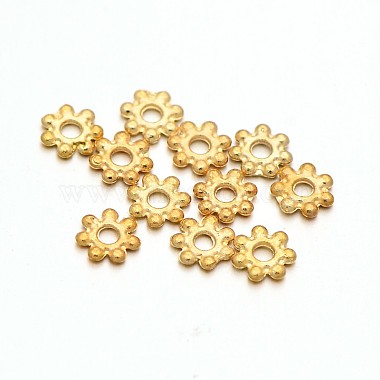 Light Gold Flower Alloy Spacer Beads
