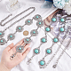 2Pcs 2 Styles Alloy Flower Link Chain Belt with Resin Beaded(AJEW-AR0001-64)-3