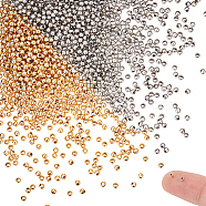 2000Pcs 2 Colors 304 Stainless Steel Beads, Round, Golden & Stainless Steel Color, 2x2mm, Hole: 0.8mm, 1000pcs/color(STAS-UN0050-61)