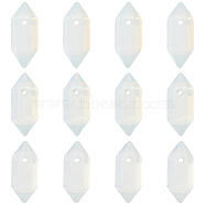 Opalite Double Terminal Pointed Pendants, Faceted Bullet Charm, 18.5~20x8~9x8~9mm, Hole: 1.5mm, 12pcs/box(G-OC0004-05D)