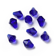 Glass Imitation Austrian Crystal Beads, Faceted, Diamond, Dark Blue, 10x9mm, Hole: 1mm(GLAA-H024-13D-15)