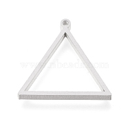 304 Stainless Steel Open Back Bezel Pendants, For DIY UV Resin, Epoxy Resin, Pressed Flower Jewelry, Triangle, Matte Stainless Steel Color, 29x30x3mm, Hole: 2mm(STAS-K208-03P)