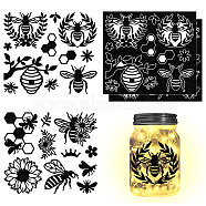 Silhouette Paper, for Lighting Decoration, Paper Cut Light Box, Bees, 150x170mm, 4pcs/set(AJEW-WH0529-003)