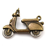 Tibetan Style Alloy Pendants, Motorbike, Cadmium Free & Lead Free, Antique Bronze, 34x44.5x9mm, Hole: 2mm(FIND-C052-05AB)