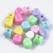 Opaque Acrylic Beads, Lantern, Mixed Color, 9x8.5x8.5mm, Hole: 2.5mm, about 1350~1385pcs/500g(MACR-S296-76)