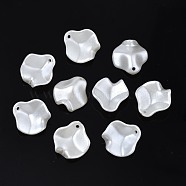 ABS Plastic Imitation Pearl Pendants, Twist, Creamy White, 15.5x15x6mm, Hole: 1.2mm, about 1950pcs/500g(KY-T023-016)