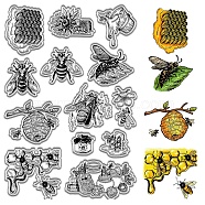 Custom PVC Plastic Clear Stamps, for DIY Scrapbooking, Photo Album Decorative, Cards Making, Stamp Sheets, Film Frame, Bees, 160x110x3mm(DIY-WH0439-0128)