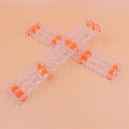 Rectangle Plastic Knitting Looms, for Weaving Hair Ties, Bracelet, Wrist Bands, Random Color, 28.3x5x2.8cm(PW22062862047)