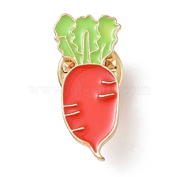 Carrot Enamel Pin, Light Gold Plated Alloy Badge for Backpack Clothes, Colorful, 27x11.5x1.5mm(JEWB-G012-C03)