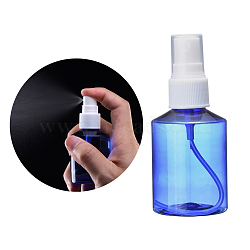 50ml Refillable PET Plastic Spray Bottles, Empty Pump Bottles for Liquid, Blue, 4.2x10cm, Capacity: 50ml(1.69 fl. oz)(TOOL-Q024-02A-02)