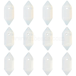 Opalite Double Terminal Pointed Pendants, Faceted Bullet Charm, 18.5~20x8~9x8~9mm, Hole: 1.5mm, 12pcs/box(G-OC0004-05D)