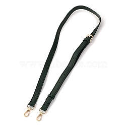 PU Leather Bag Strap, with Alloy Swivel Clasps, Bag Replacement Accessories, Dark Green, 133x1.85x0.25cm(FIND-G010-D05)