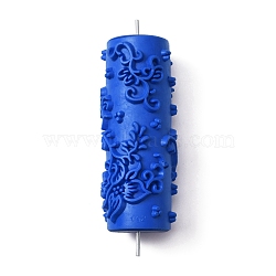 Textured Rubber Roller, Flower Pattern Paint Roller Accessories, with Iron Axis, for Home Wall Painting Decoration, Royal Blue, 19x5.6cm(DRAW-WH0001-01)