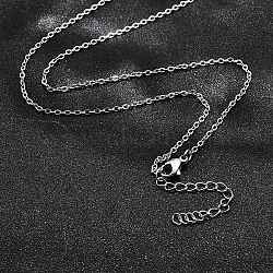 Non-Tarnish 304 Stainless Steel Cable Chain Necklace, with Lobster Claw Clasps, Stainless Steel Color, 19.6 inch(50cm), 1.6mm(STAS-T040-PJ204-50)