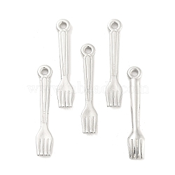 CCB Plastic Pendant, Fork, Platinum, 26x4.5x1mm, Hole: 1.4mm, about 5000pcs/500g(CCB-S164-26P)