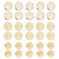 30Pcs 3 Styles Brass Connector Charms, Long-Lasting Plated, Curved Flat Round, Real 24K Gold Plated, 14~18x1mm, Hole: 1.2~1.5mm, 10pcs/style(KK-HY0001-32)