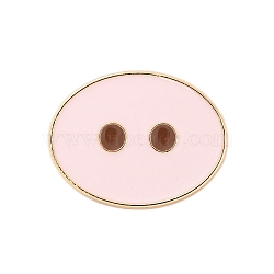 Cartoon Pig Enamel Pins, Zinc Alloy Brooches for Backpack Clothes, Pink, Golden, 22x27.5mm(JEWB-S032-04G-A)