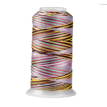 Segment Dyed Round Polyester Sewing Thread, for Hand & Machine Sewing, Tassel Embroidery, Colorful, 12-Ply, 0.8mm, about 300m/roll