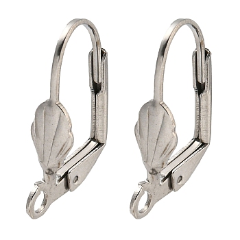 Non-Tarnish 304 Stainless Steel Leverback Earring Findings, Stainless Steel Color, 19x12x4.5mm, Hole: 1.8mm, Pin: 0.9mm