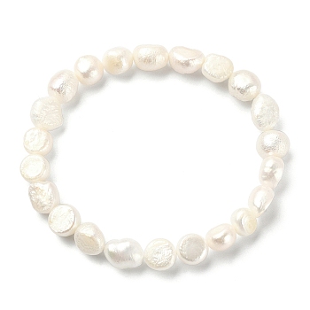 Natural Pearl Beaded Stretch Bracelets, WhiteSmoke, Inner Diameter: 2 inch(5cm)