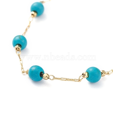 Bracelets de cheville synthétiques turquoise(AJEW-AN00288-01)-2
