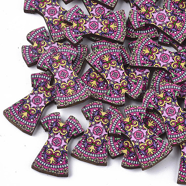 24mm Colorful Clothes Wood Cabochons