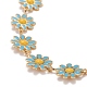 Enamel Daisy Link Chain Necklace(NJEW-P220-01G-06)-2