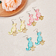 3 Pairs 3 Colors Dinosaur & High Heels Acrylic Dangle Earrings(EJEW-AN0002-79)-7