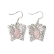 pendientes colgantes de mariposa de cuarzo rosa natural para mujer(EJEW-E283-01P-04)-1