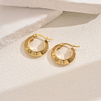Vintage 201 Stainless Steel Hoop Earrings, Golden, 21mm(YA0718-2)