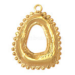 304 Stainless Steel Pendants, Ion Plating(IP), Hammered Irregular Triangle Charms, Hand Polished, Real 18K Gold Plated, 30x23mm, Hole: 2.5mm(SA-OY003-09G)