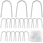 100Pcs 316 Surgical Stainless Steel Earring Hooks, U-shaped Ear Wires, Stainless Steel Color, 21 Gauge, 19.5~20x12.5~13.5mm, Pin: 0.7mm(STAS-SC0006-30)