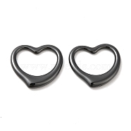 Bioceramics Zirconia Ceramic Linking Ring, Nickle Free, No Fading and Hypoallergenic, Heart Connector, Black, 13x14.5x2mm, Inner Diameter: 7.5x10.5mm(PORC-C002-05A)