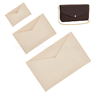 WADORN 3Pcs 3 Style Wool Felt Envelope Purse Insert Organizer, for Crossbody Bag Making, Bisque, 5.8~14.9x9~21.9x0.35cm, 1pc/style(FIND-WR0006-70B)