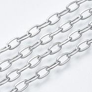 3.28 Feet 304 Stainless Steel Cable Chains, Unwelded, Stainless Steel Color, 6.6x3.5x0.9mm(X-CHS-S001-10A-P)