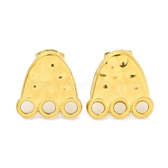 Ion Plating(IP) 304 Stainless Steel Footprint Stud Earrings, Golden, 15.5x15mm(EJEW-D281-10G)