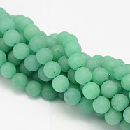 Round Natural Green Aventurine Bead Strands, Frosted, 8mm, Hole: 1mm, about 49pcs/strand, 15.74 inch(G-L448-19-8mm)