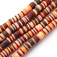 Handmade Polymer Clay Beads Strands, for DIY Jewelry Crafts Supplies, Heishi Beads, Disc/Flat Round, Light Salmon, 6x0.5~1mm, Hole: 1.8mm, about 290~320pcs/strand, 15.75 inch~16.14 inch(40~41cm)(CLAY-R089-6mm-T02B-21)