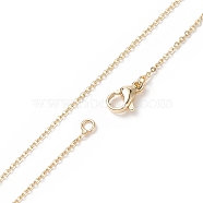 Brass Chain Necklaces, Cross/Rolo Chain, with Lobster Claw Clasps, Real 18K Gold Plated, 17.7 inch(45cm)(MAK-L009-03G)
