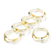 Transparent Resin Finger Rings, AB Color Plated, Champagne Yellow, US Size 6 3/4(17.1mm)(RJEW-T013-001-E01)