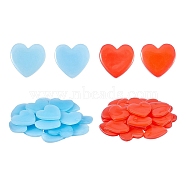40Pcs 2 Colors Heart Silicone Glue Clay, for DIY Diamond Painting Stickers Kits, Mixed Color, 27.5x27x3mm, 20pcs/color(DIY-SZ0003-44)