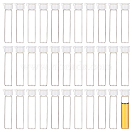 Clear Glass Bottles, with Plastic Caps, Bead Containers, Pipe, White, 1.6x6.2cm, Inner Diameter: 0.7cm(AJEW-WH0010-08A)