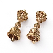 Brass Buddhist Beads, Dorje Vajra, Buddha Jewelry Findings, Bell, Raw(Unplated), 28x11mm, Hole: 2.5mm(KK-G375-02C)