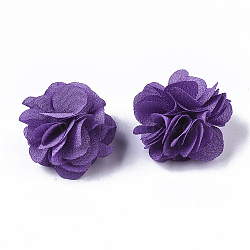 Polyester Fabric Flowers, for DIY Headbands Flower Accessories Wedding Hair Accessories for Girls Women, Purple, 34mm(FIND-R076-02J-1)