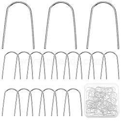 100Pcs 316 Surgical Stainless Steel Earring Hooks, U-shaped Ear Wires, Stainless Steel Color, 21 Gauge, 19.5~20x12.5~13.5mm, Pin: 0.7mm(STAS-SC0006-30)