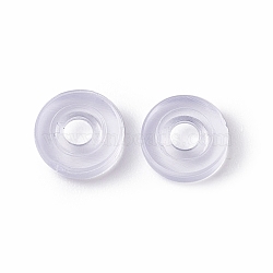 Silicone Clip on Earring Pads, Donut, Clear, 6.5x2mm, Hole: 2mm(FIND-G036-05)
