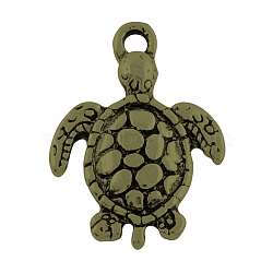 Tibetan Style Alloy Sea Turtle Pendants, Cadmium Free & Nickel Free & Lead Free, Antique Bronze, 22x15.5x2.5mm, Hole: 2mm, about 595pcs/1000g(TIBEP-22101-AB-FF)