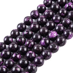Natural Malaysia Jade Beads Strands, Round, Dyed, Indigo, 8mm, Hole: 1mm, about 48pcs/strand, 15 inch(G-A146-8mm-C11)