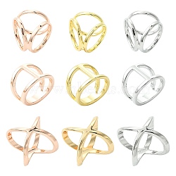 18Pcs 9 Styles Alloy Scarf Ring Buckle for Women Lady Girls, Mixed Color, 18~25x21.5~27.5x21.5~24.5mm, 2pcs/style(AJEW-CJ0001-36)